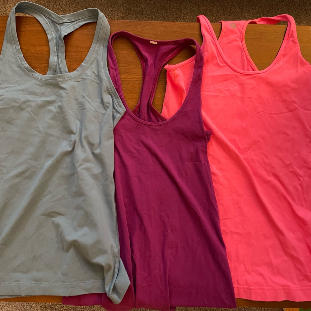 Three Lululemon Racer Back Tanks